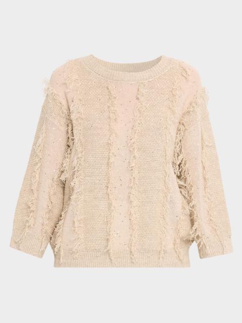 PESERICO Sequin Cotton Linen Yarn Sweater
