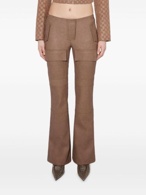 MISBHV faux-leather bootcut moto trousers