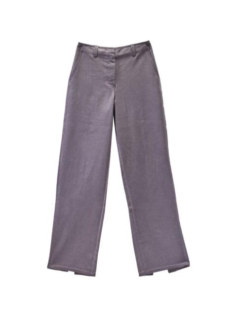 SUNNEI contrast-stitch rear-slit trousers