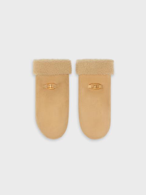 CELINE MITTENS WITH SIGNATURE IN SUEDE