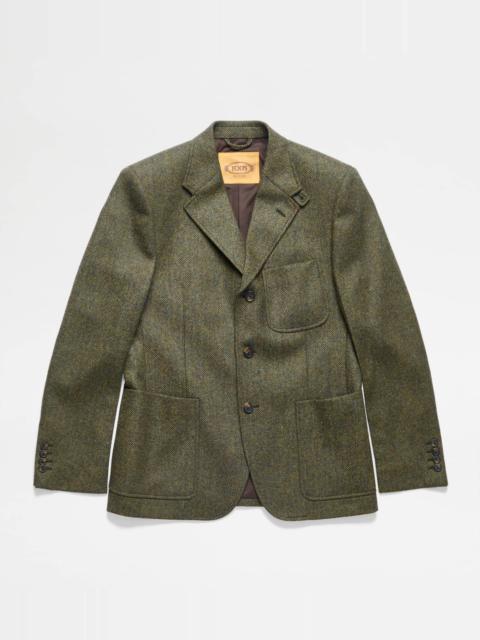 Tod's SHETLAND BLAZER - GREEN, BLACK
