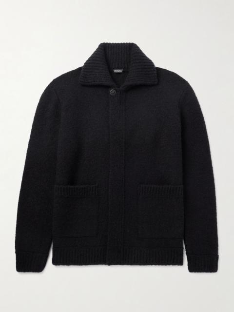 ZEGNA Brushed-Knit Field Jacket Black