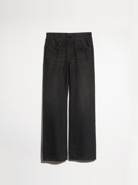 GUCCI Flared cotton denim pants with Horsebit