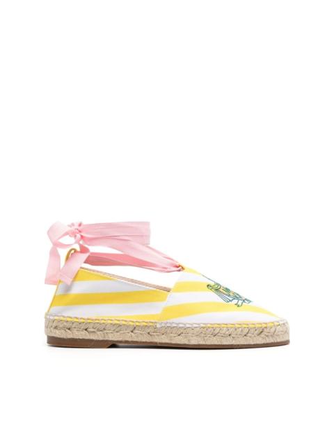 Maison Kitsuné striped lace-up espadrilles