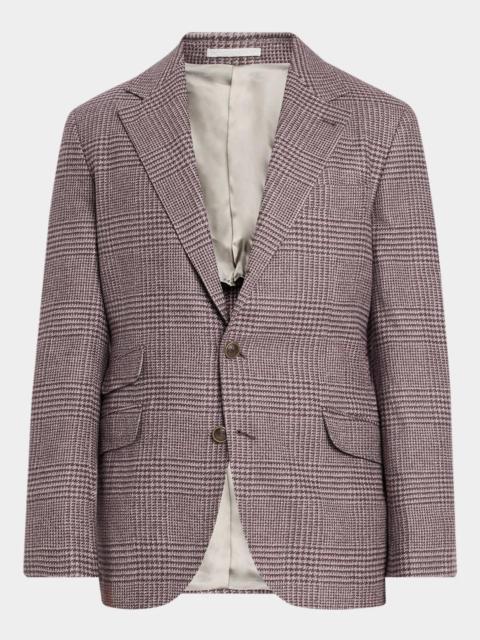 Brunello Cucinelli Overplaid Silk-Cashmere Sport Coat
