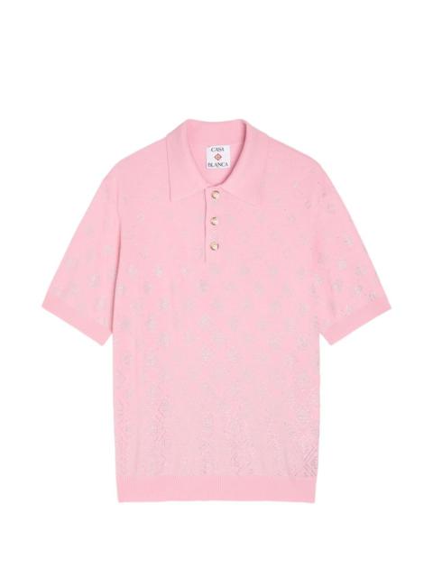 CASABLANCA crystal-embellished polo shirt