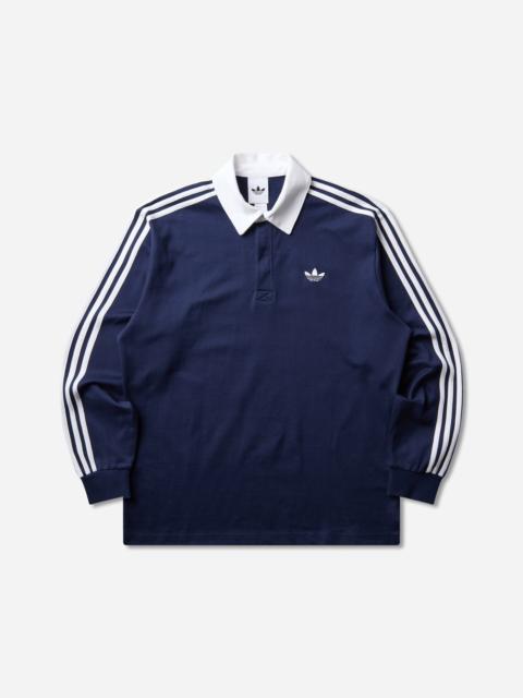 adidas Men's 3-Stripes Rugby Longsleeve Polo Night Indigo