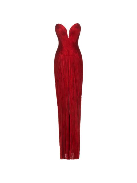 MARIA LUCIA HOHAN Noor pleated lace-up maxi dress