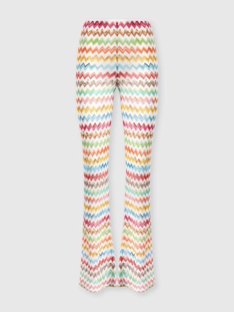 Missoni Flared pants in lamé viscose with micro zigzag pattern