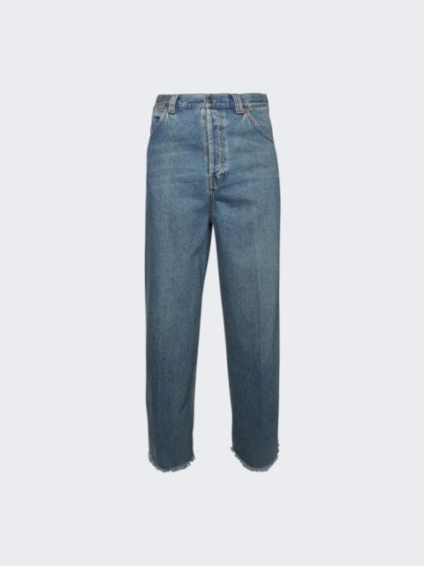 GUCCI logo-patch cotton wide-leg jeans