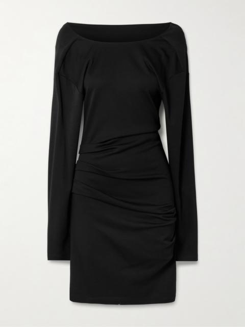 Max Mara Umido Gathered Wool Mini Dress