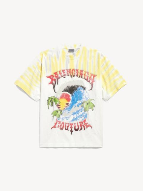 BALENCIAGA Men's Extreme Tie Dye Medium Fit T-shirt in White