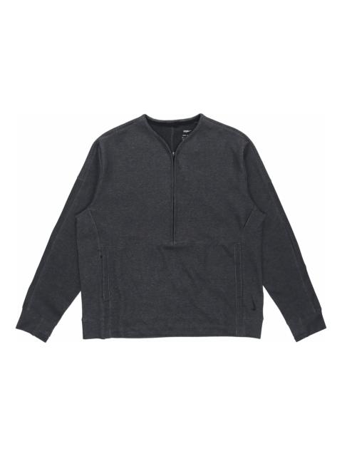 Men's Nike Sports Half Zipper Knit Pullover Long Sleeves Gray T-Shirt DD2187-010