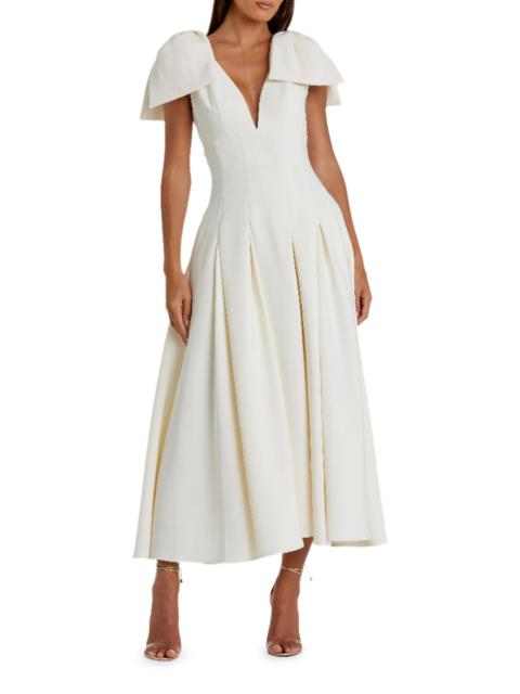MAC DUGGAL Women's Ieena Crêpe Bow-Strap A-Line Cocktail Dress - Ivory