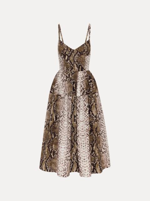 Oscar de la Renta SNAKE COTTON POPLIN DRESS
