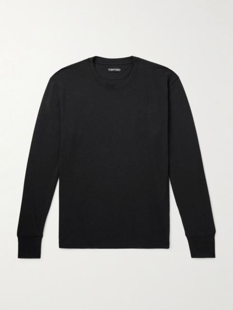 Lyocell and Cotton-Blend Jersey T-Shirt Black