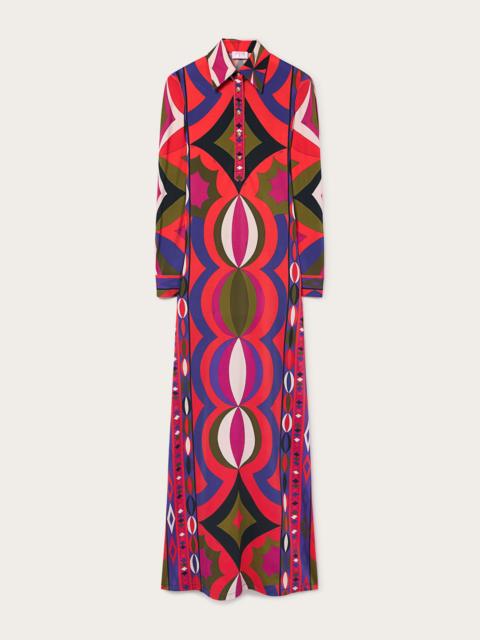 PUCCI COLLANE PRINT JERSEY SATIN DRESS