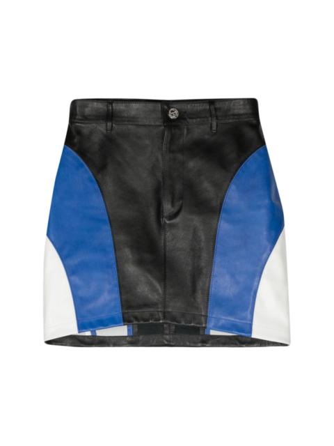 VETEMENTS colour-block leather miniskirt