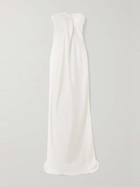 Strapless silk gown