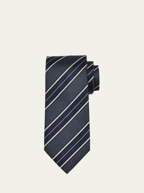 Men's Jacquard Regimental Stripe Silk Tie