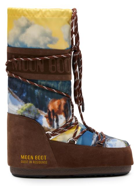 MOON BOOT Women's MB x Guest In Residence Icon High Postcard Suede Boots - Cocoa