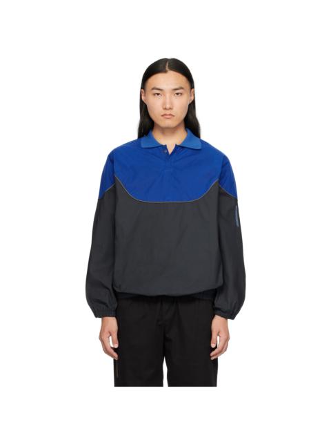 ROBYN LYNCH Blue & Black Pullover Polo