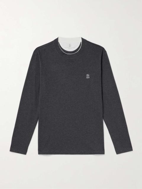 Logo-Embroidered Cotton-Jersey T-Shirt