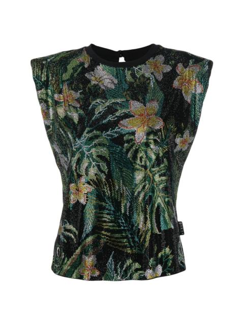 PHILIPP PLEIN floral-print tank top