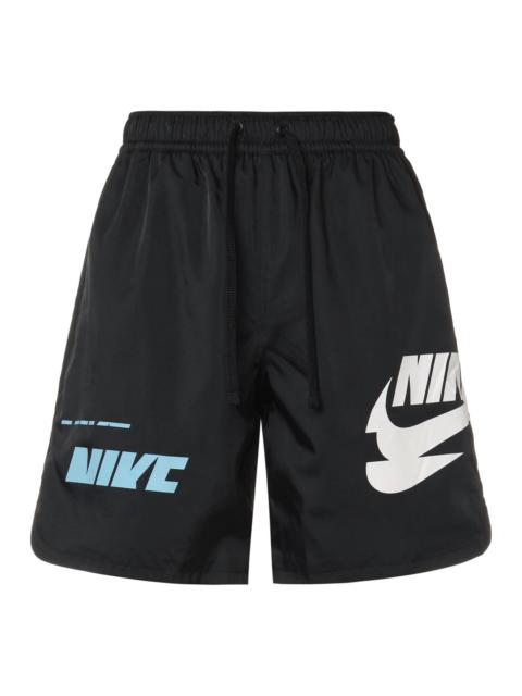 Nike Nike Sportswear 큰 로고에 의하여 길쌈된 끈으로 묶는 Athleisure 캐주얼 스포츠 반바지 검정 DM6880-010