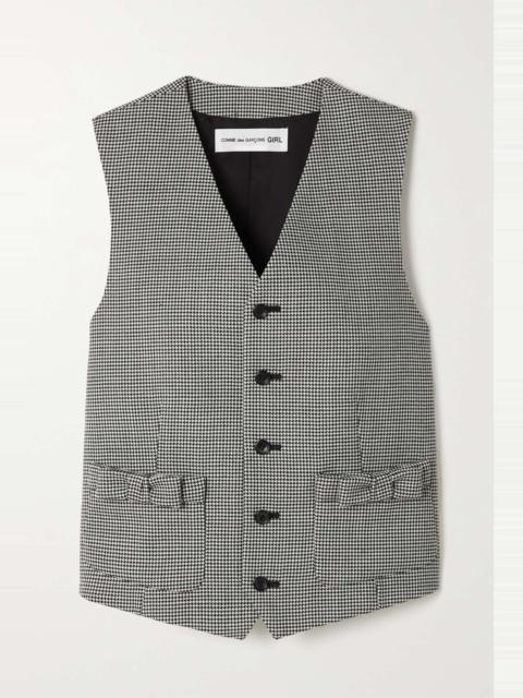 Comme des Garçons GIRL Bow-detailed houndstooth wool vest