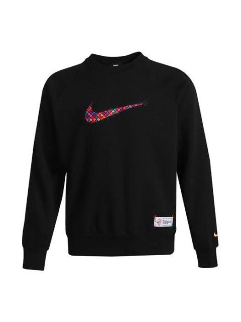 Nike Nike Sportswear Front Swoosh Casual Sports Crew-neck 'Black Red' DH1381-010