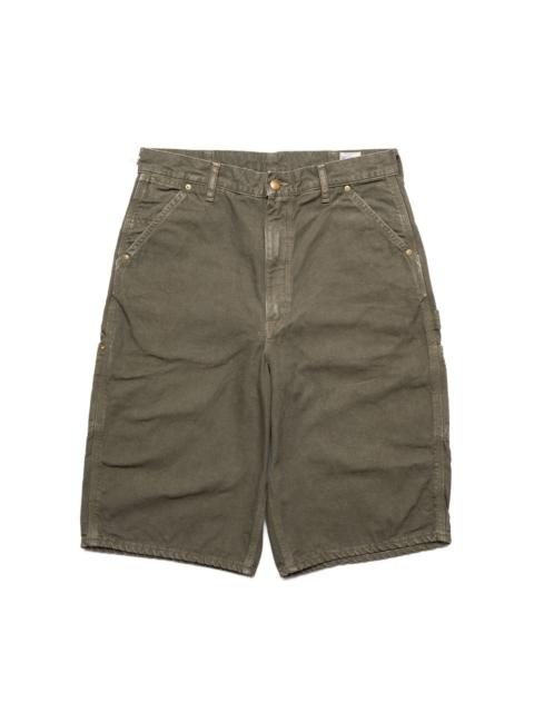 orSlow Dad's Fit Oxford Painter Shorts - Army Green Stone (Blue in Green Exclusive)