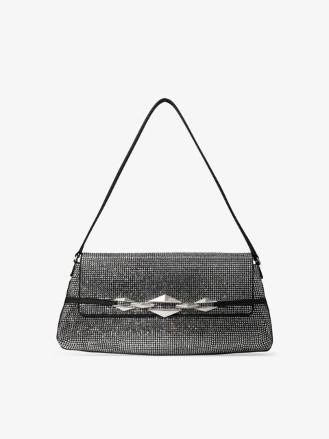 Diamond Shoulder East-West
Black Satin Crystal Shoulder Bag