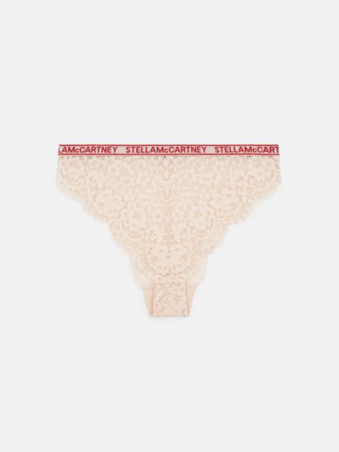 Stella McCartney Lace Flounce High-Waist Bikini Briefs