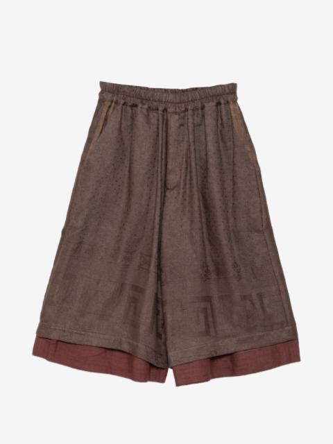 By Walid embroidered layered shorts
