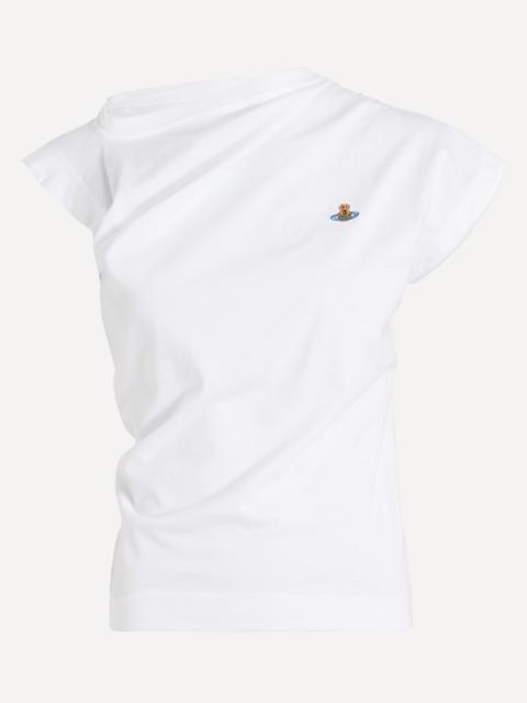 Vivienne Westwood Hebo Embroidered Logo White Cotton Top