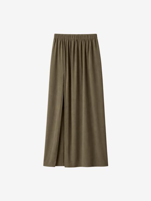 The Frankie Shop Elie Silk Fluid Maxi Skirt - Olive