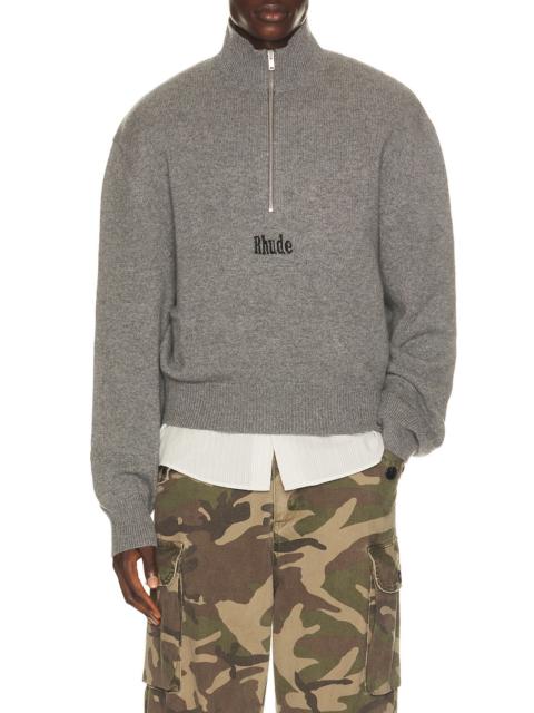 Rhude Quarter Zip Knit Top