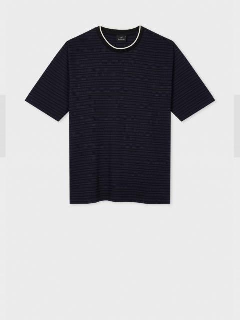 Black and Blue Mixed Stripe T-Shirt