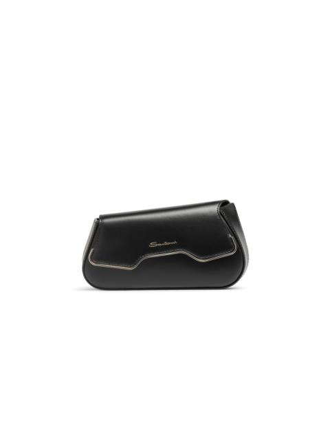 Black leather The Pluto crossbody bag