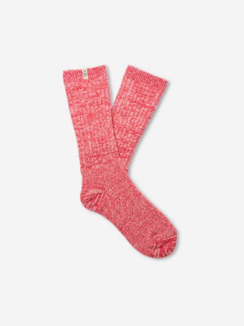 UGG ® Women's Rib Knit Slouchy Crew Sock Polyester Blend/Recycled Materials in Hibiscus Pink
