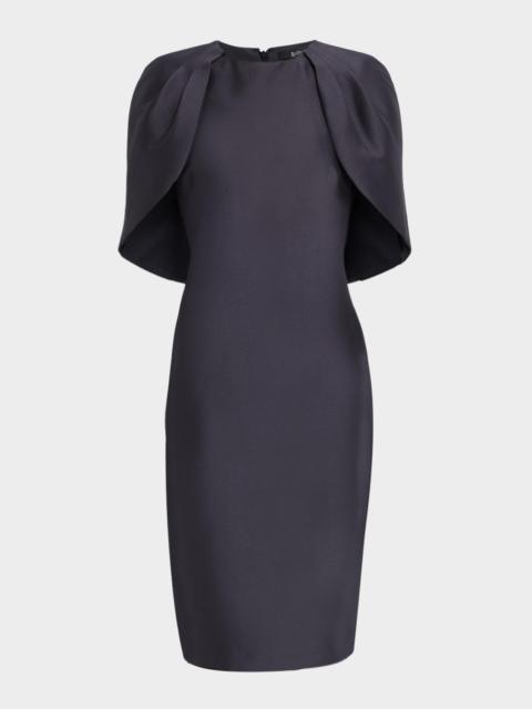 BADGLEY MISCHKA Cape-Sleeve Bodycon Midi Dress
