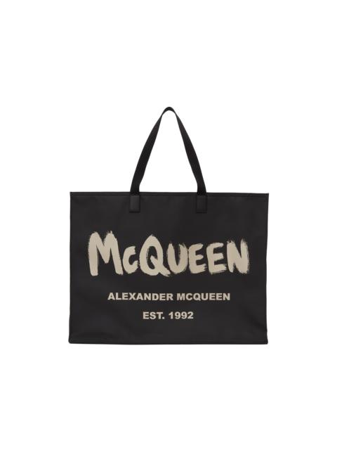 Alexander McQueen Black East West Graffiti Tote