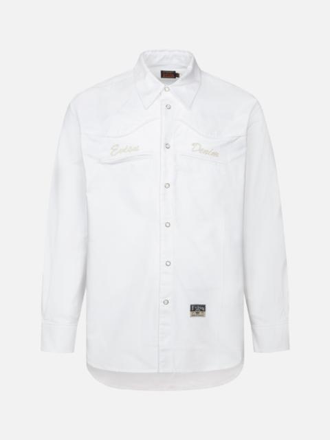 EVISU LOGO EMBROIDERY RELAX FIT OXFORD SHIRT