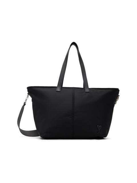 AMI Paris Black Nylon Marcel Small Shopping Tote