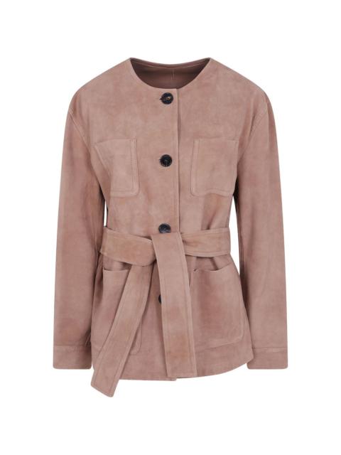 Max Mara Bohemia belted suede jacket