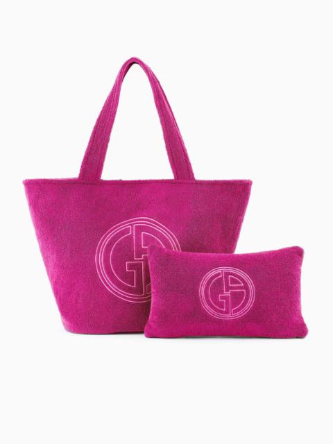 GIORGIO ARMANI Cotton terry beach bag