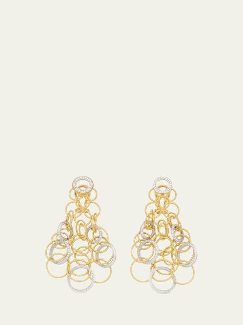 Buccellati Hawaii 18K Gold and Diamond Short Pendant Earrings, 7cm