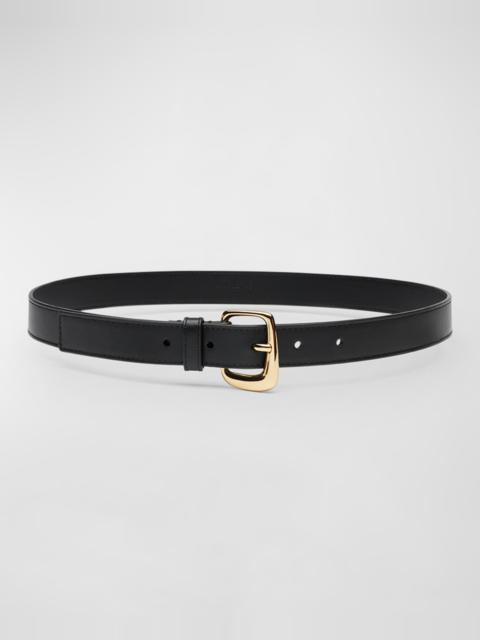 Oval Buckled Leather Belt