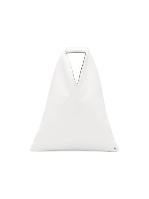 MM6 Maison Margiela White Faux-Leather Small Triangle Tote